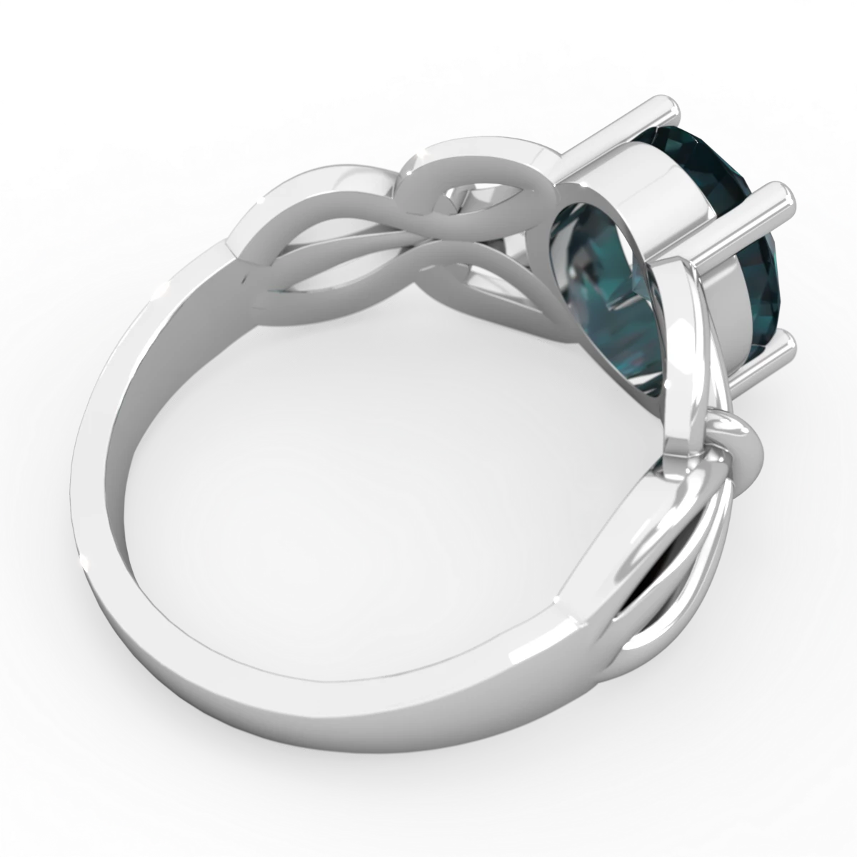Alexandrite Celtic Knot Cocktail 14K White Gold ring R2377