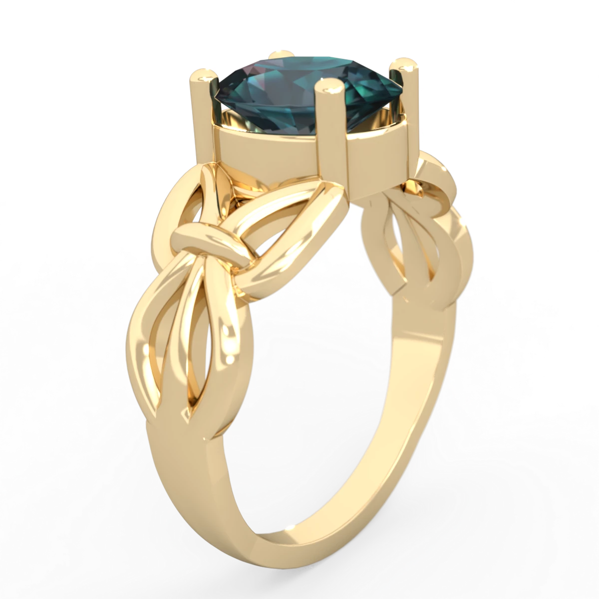 Alexandrite Celtic Knot Cocktail 14K Yellow Gold ring R2377