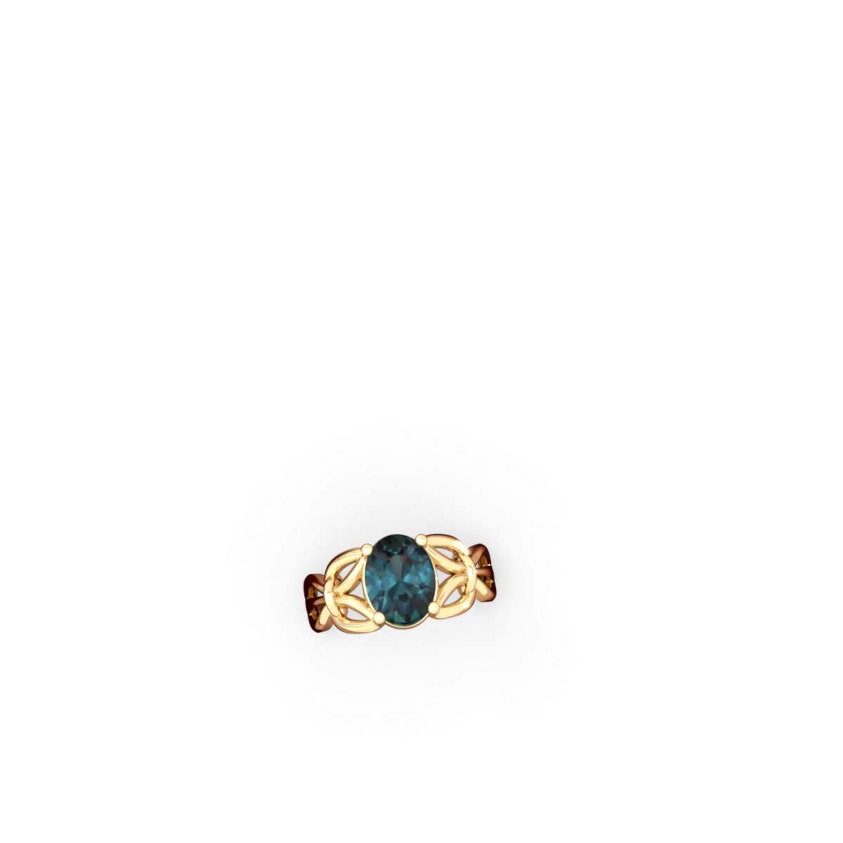 Alexandrite Celtic Knot Cocktail 14K Yellow Gold ring R2377