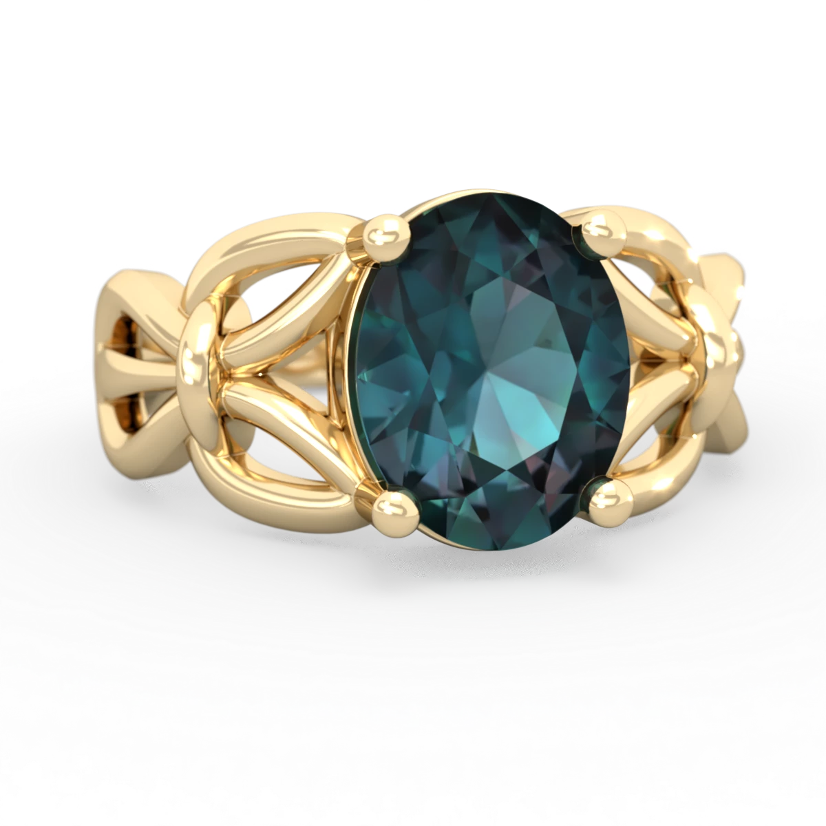 Alexandrite Celtic Knot Cocktail 14K Yellow Gold ring R2377