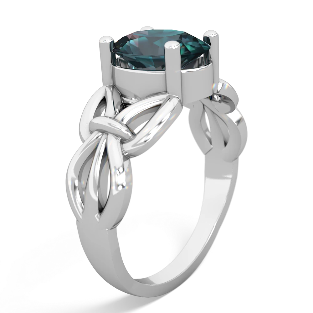 Alexandrite Celtic Knot Cocktail 14K White Gold ring R2377