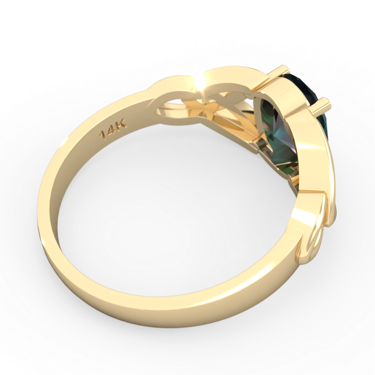 Alexandrite Celtic Trinity Knot 14K Yellow Gold ring R2389