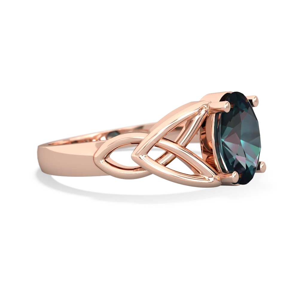 Alexandrite Celtic Trinity Knot 14K Rose Gold ring R2389