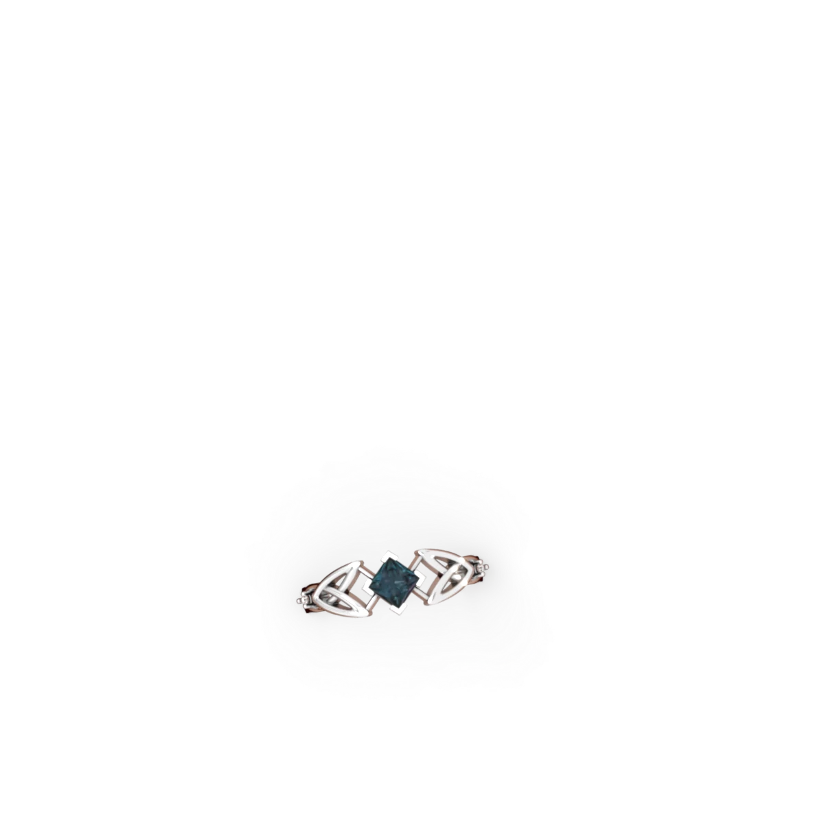 Alexandrite Celtic Knot Princess 14K White Gold ring R3349