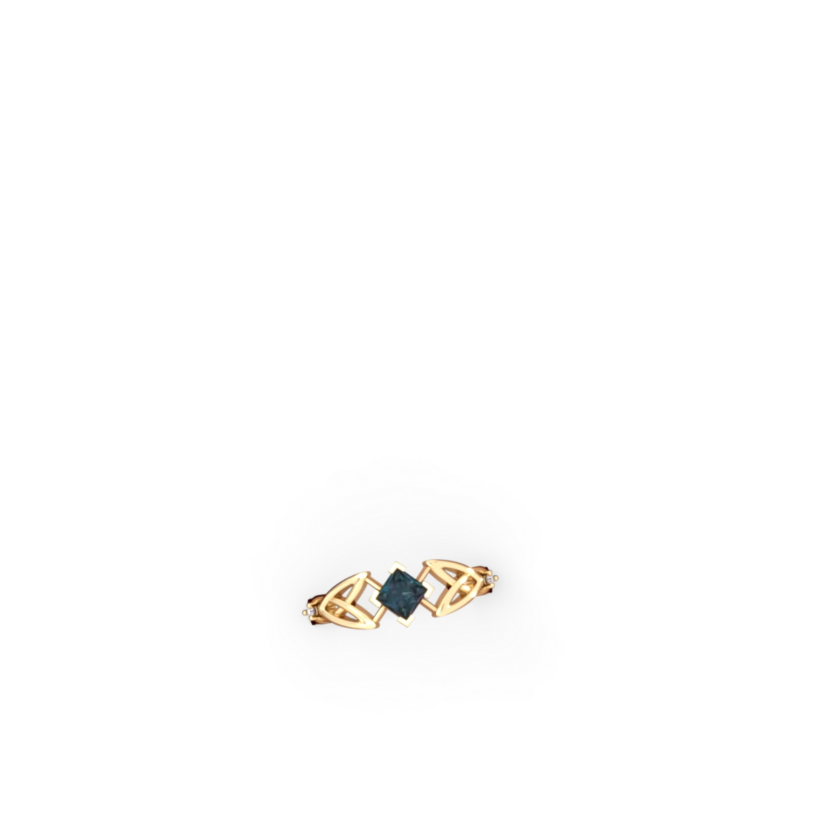 Alexandrite Celtic Knot Princess 14K Yellow Gold ring R3349