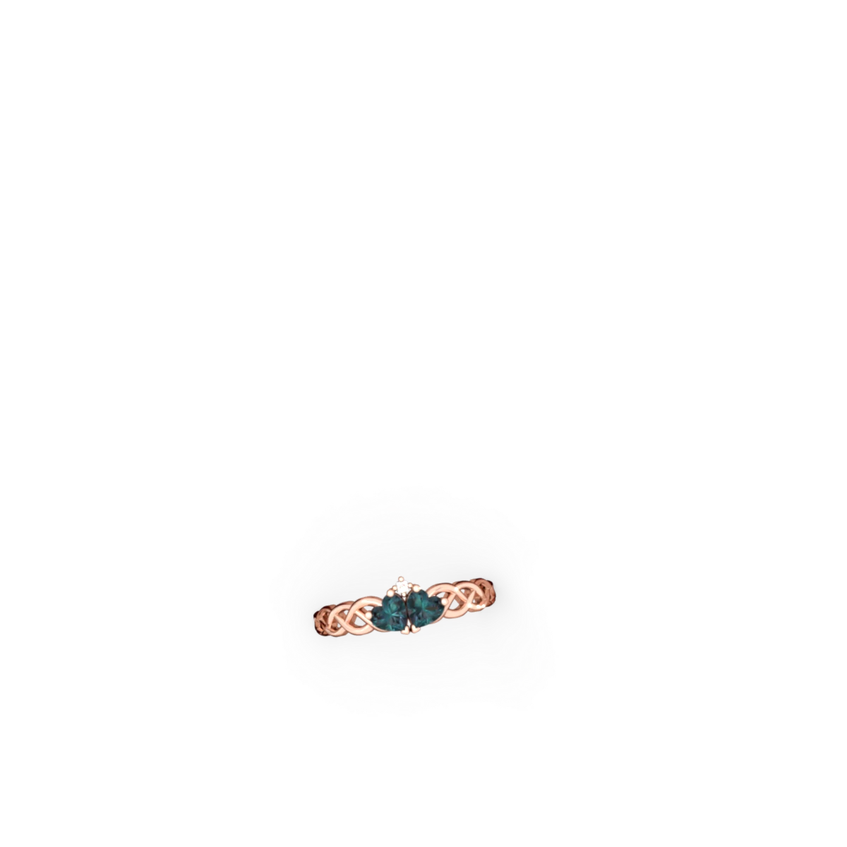 Alexandrite Heart To Heart Braid 14K Rose Gold ring R5870