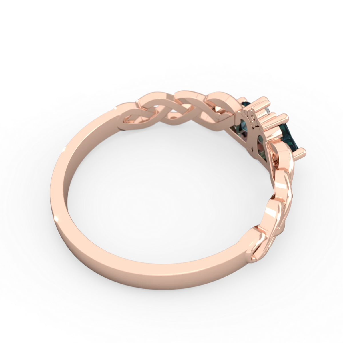 Alexandrite Heart To Heart Braid 14K Rose Gold ring R5870