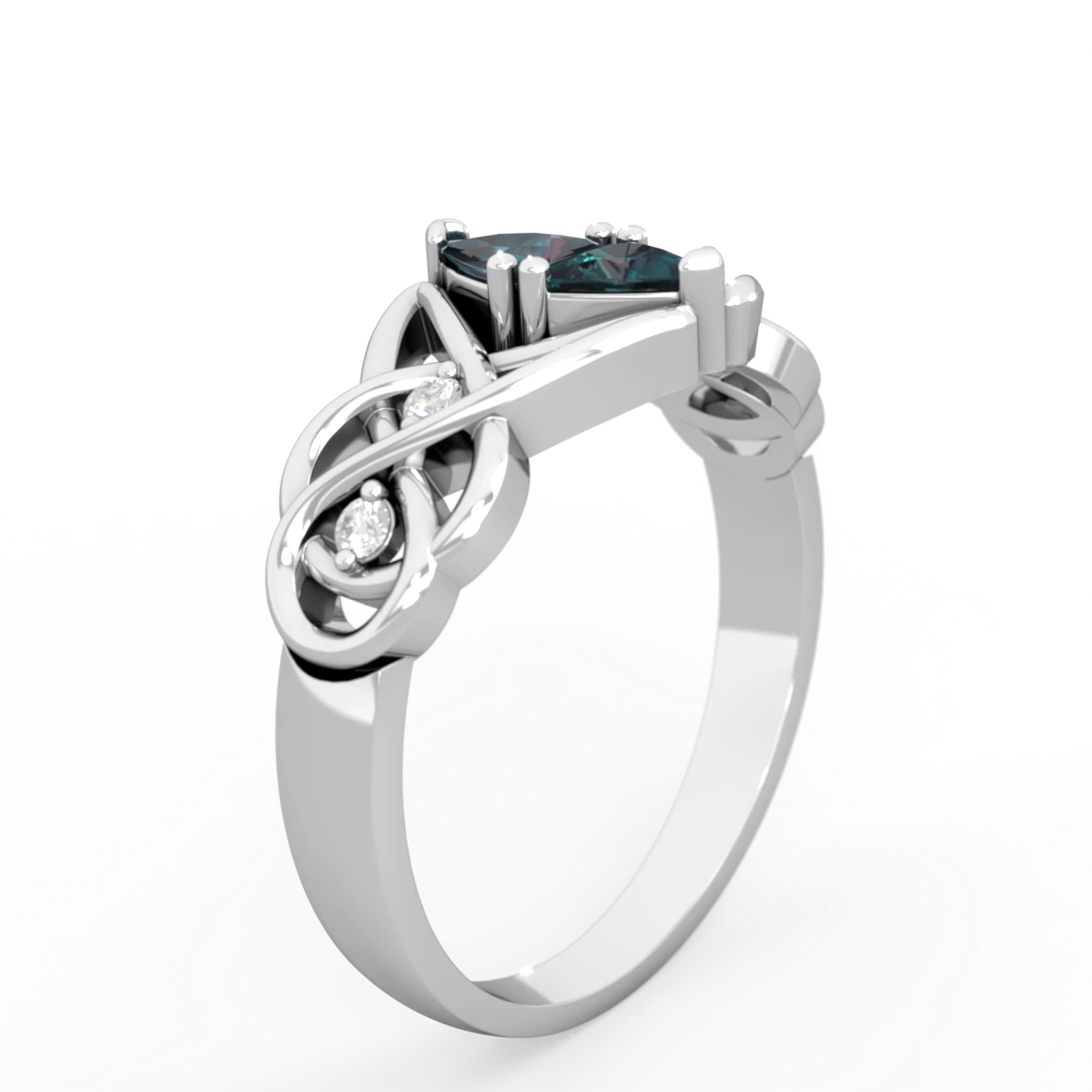 Alexandrite Keepsake Celtic Knot 14K White Gold ring R5300