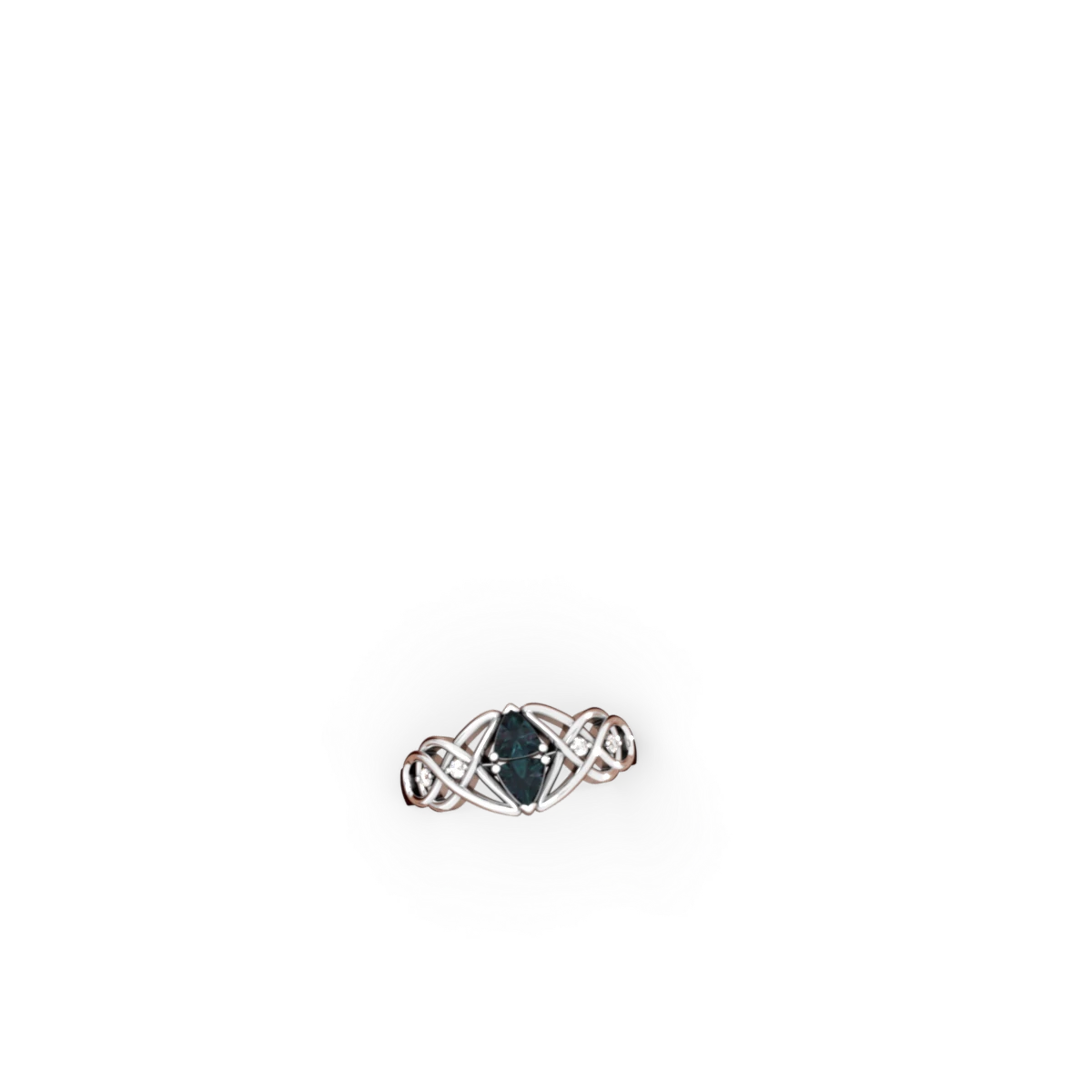 Alexandrite Keepsake Celtic Knot 14K White Gold ring R5300