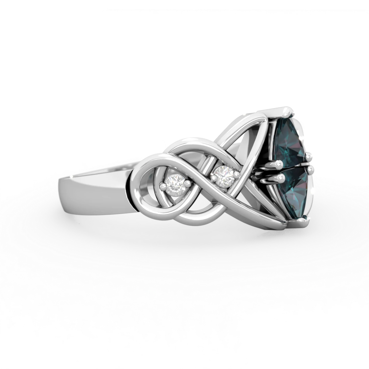 Alexandrite Keepsake Celtic Knot 14K White Gold ring R5300