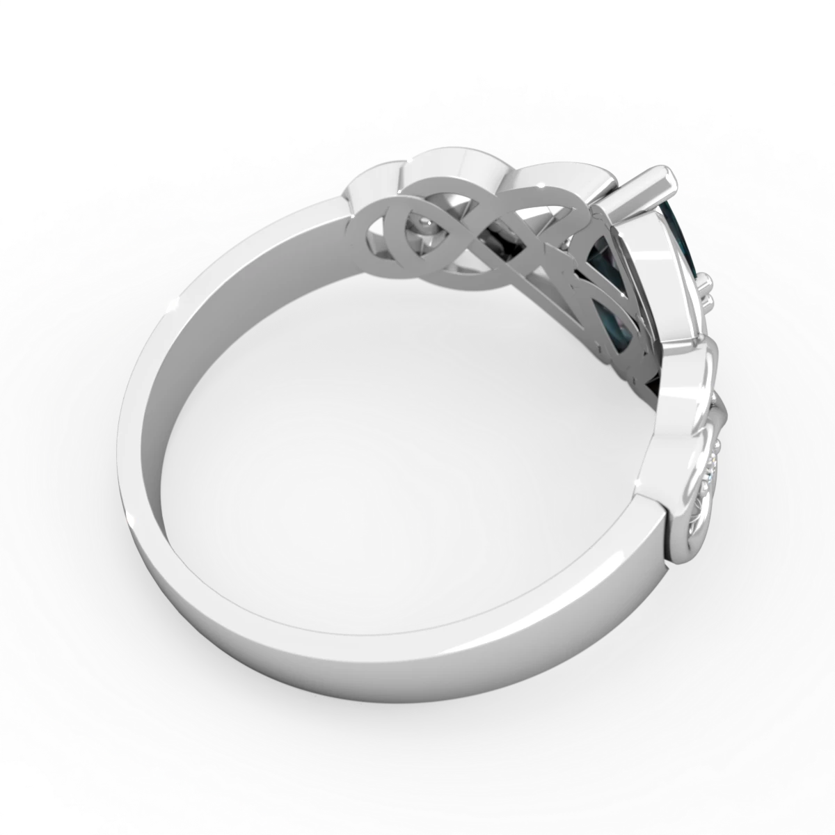Alexandrite Keepsake Celtic Knot 14K White Gold ring R5300
