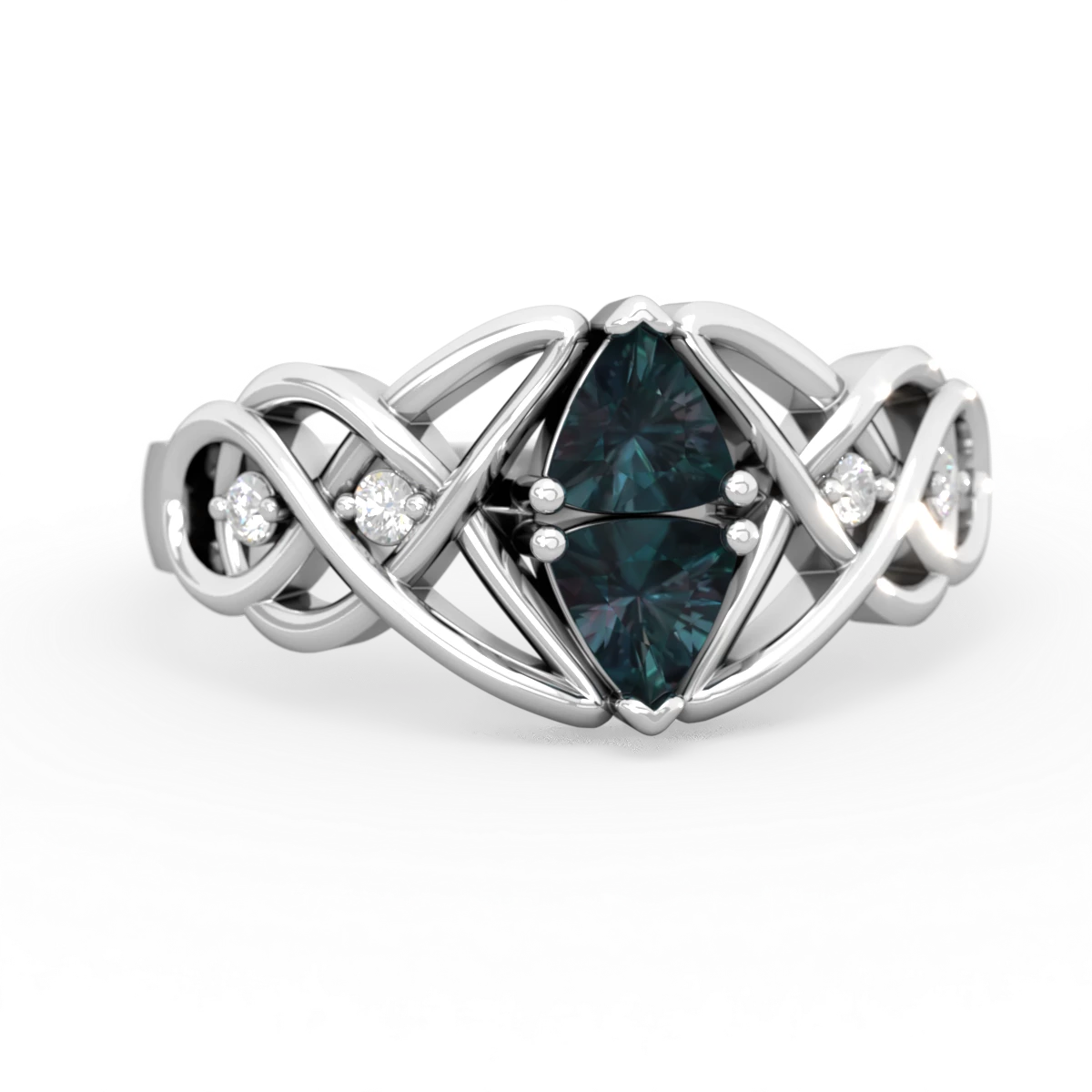 Alexandrite Keepsake Celtic Knot 14K White Gold ring R5300