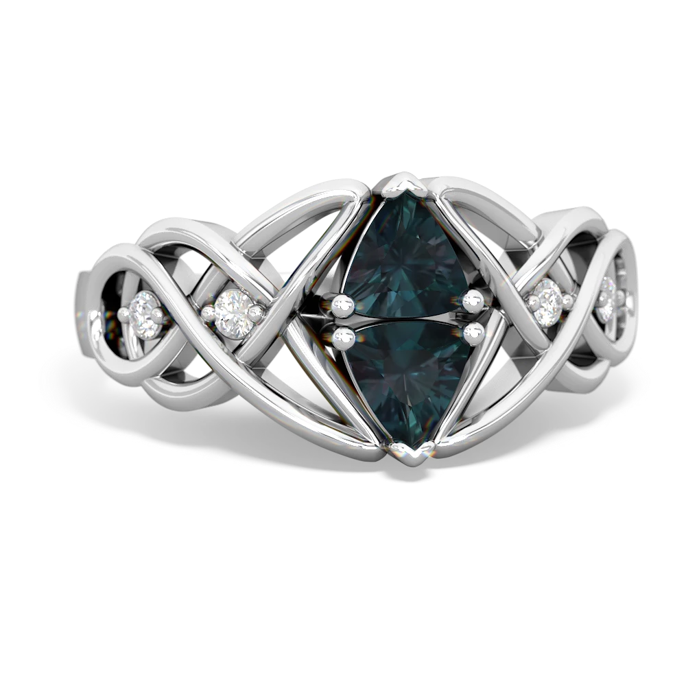 Alexandrite Keepsake Celtic Knot 14K White Gold ring R5300