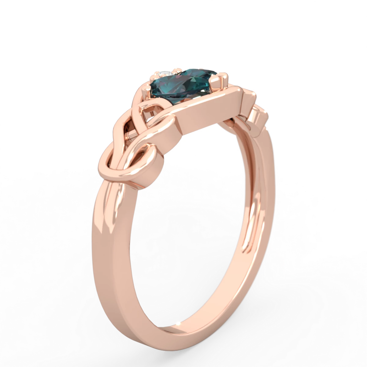 Alexandrite Celtic Love Knot 14K Rose Gold ring R5420