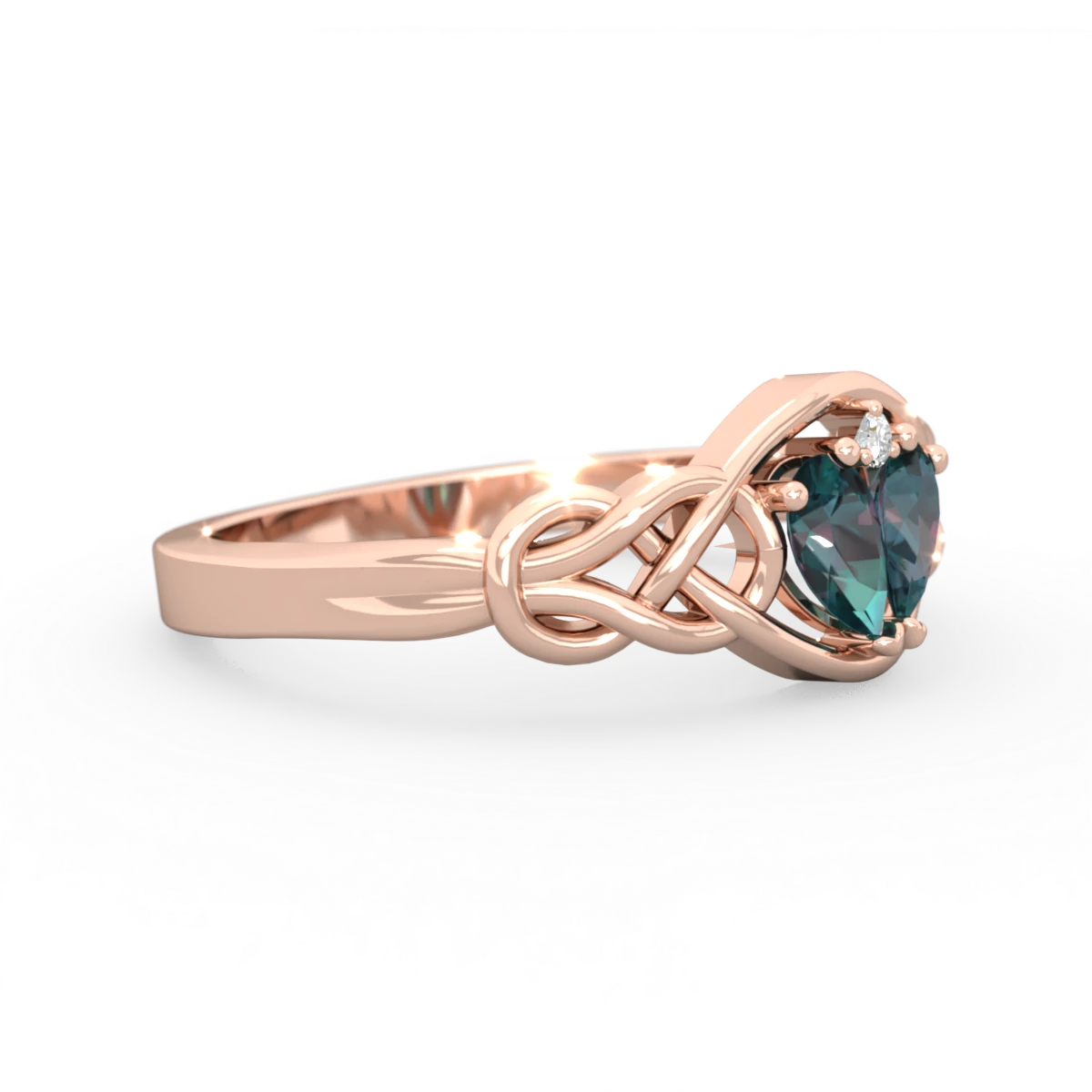 Alexandrite Celtic Love Knot 14K Rose Gold ring R5420