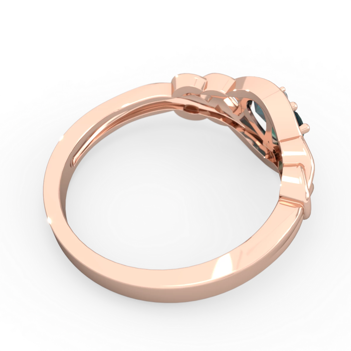 Alexandrite Celtic Love Knot 14K Rose Gold ring R5420