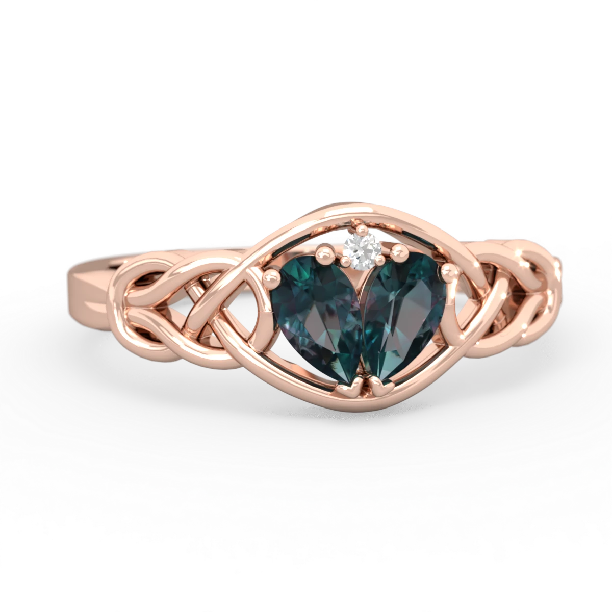 Alexandrite Celtic Love Knot 14K Rose Gold ring R5420