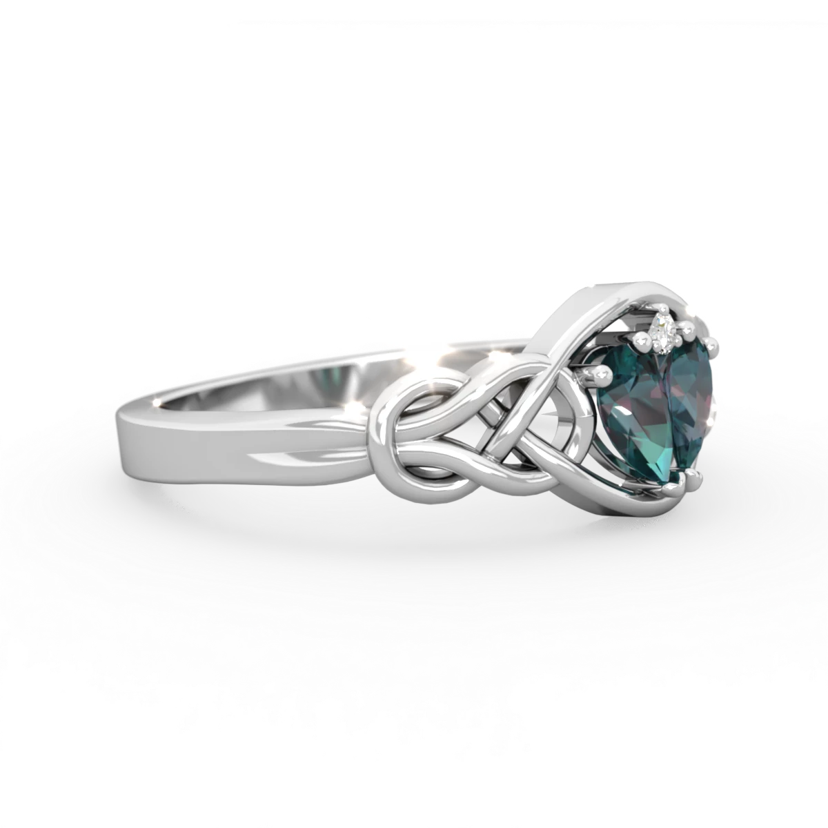 Alexandrite Celtic Love Knot 14K White Gold ring R5420