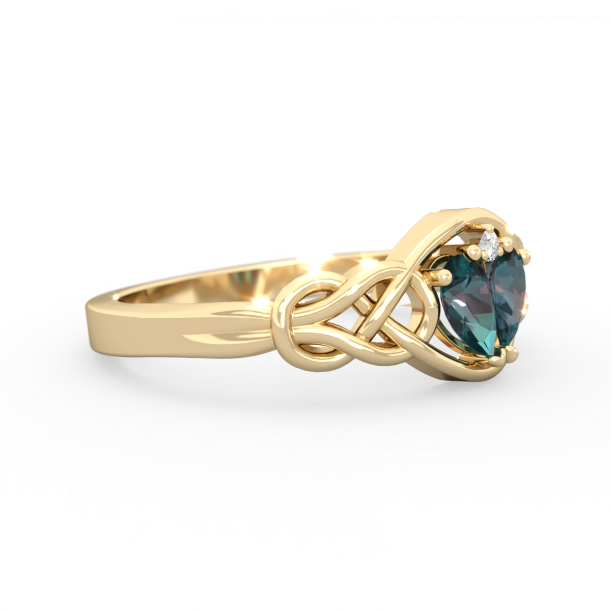 Alexandrite Celtic Love Knot 14K Yellow Gold ring R5420
