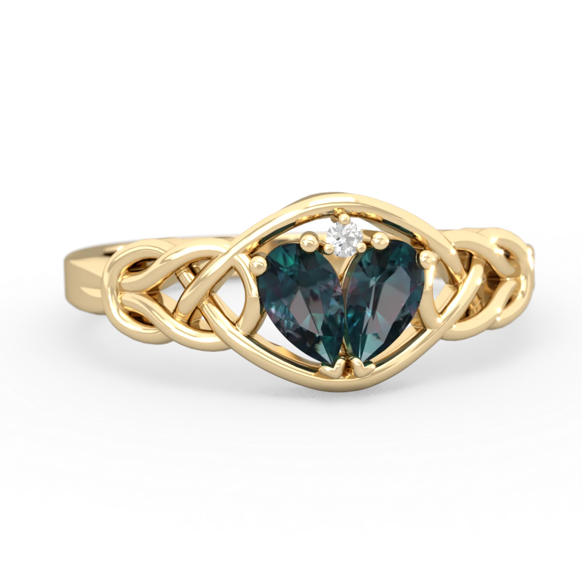 Alexandrite Celtic Love Knot 14K Yellow Gold ring R5420