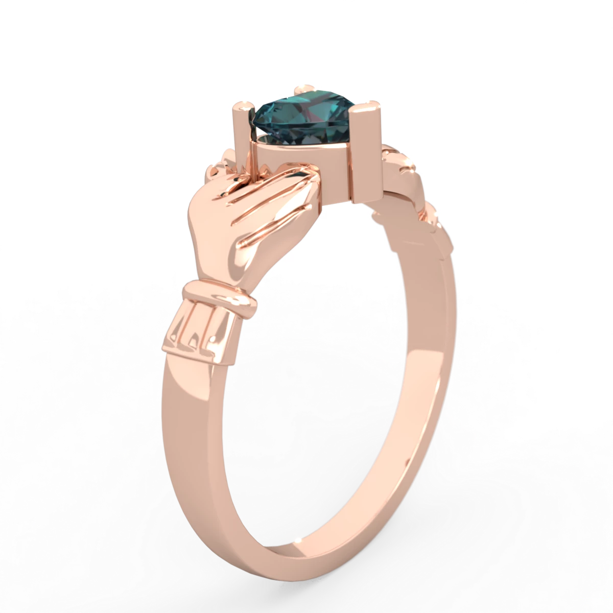 Alexandrite Claddagh 14K Rose Gold ring R2370