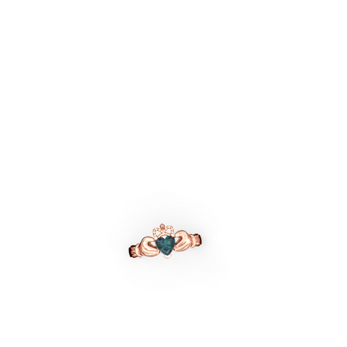Alexandrite Claddagh 14K Rose Gold ring R2370