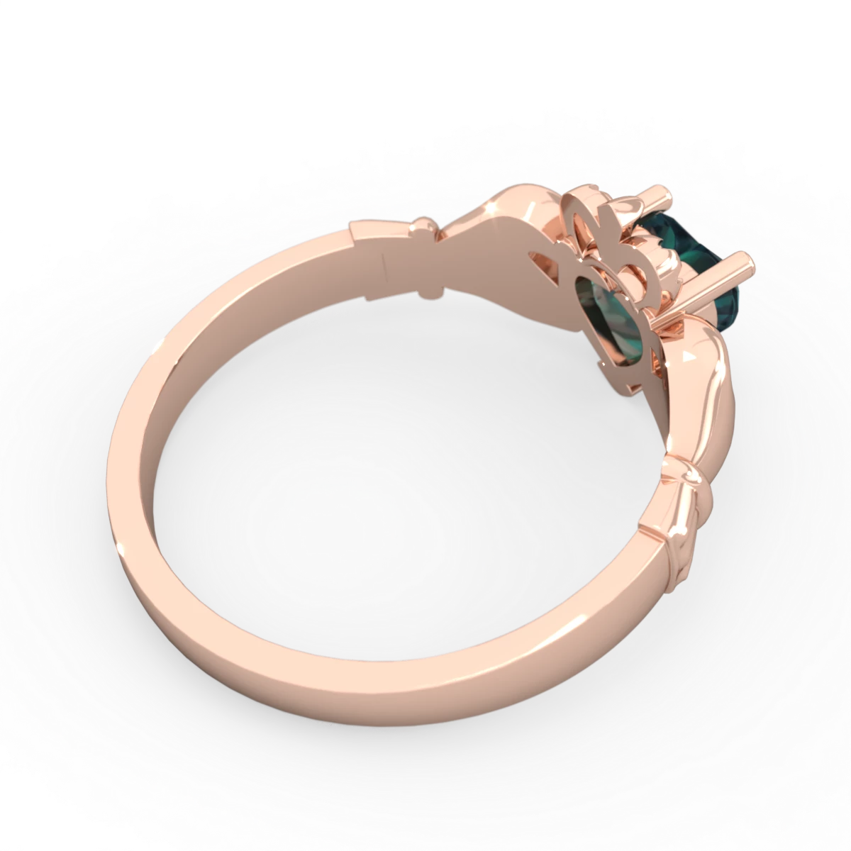 Alexandrite Claddagh 14K Rose Gold ring R2370