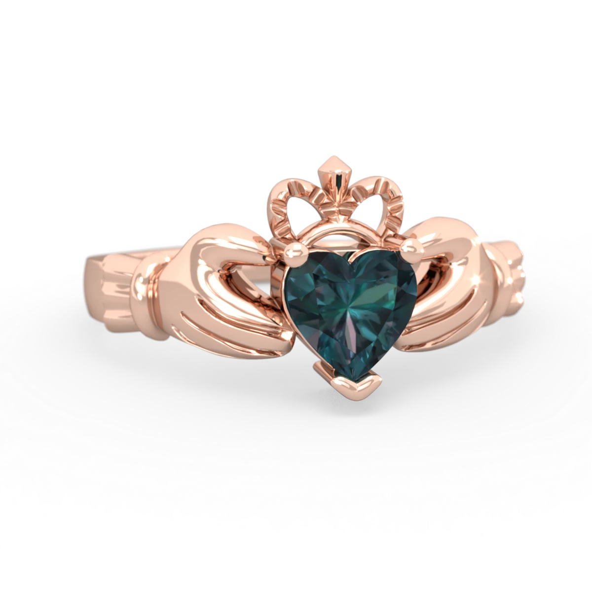Alexandrite Claddagh 14K Rose Gold ring R2370