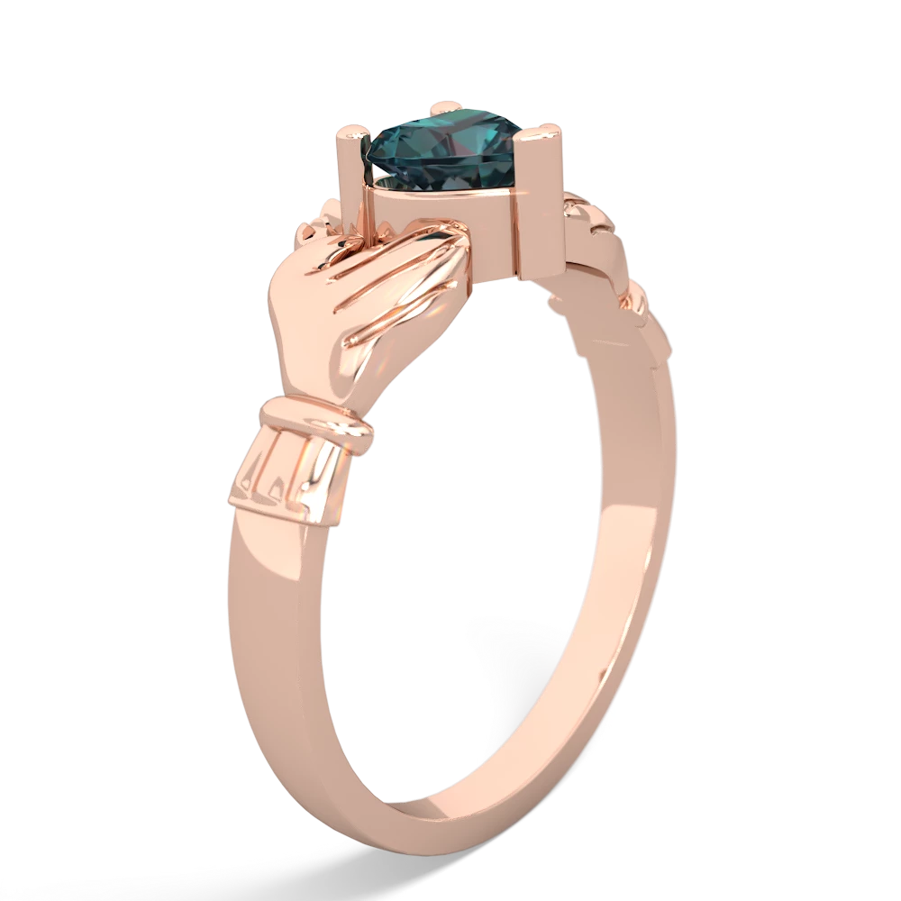 Alexandrite Claddagh 14K Rose Gold ring R2370