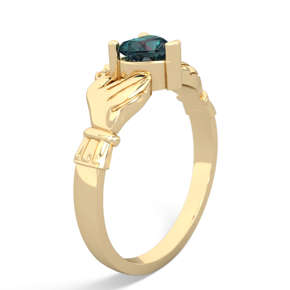 Alexandrite Claddagh 14K Yellow Gold ring R2370