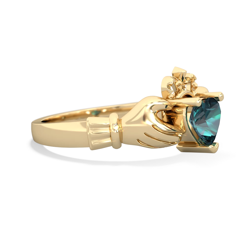 Alexandrite Claddagh 14K Yellow Gold ring R2370