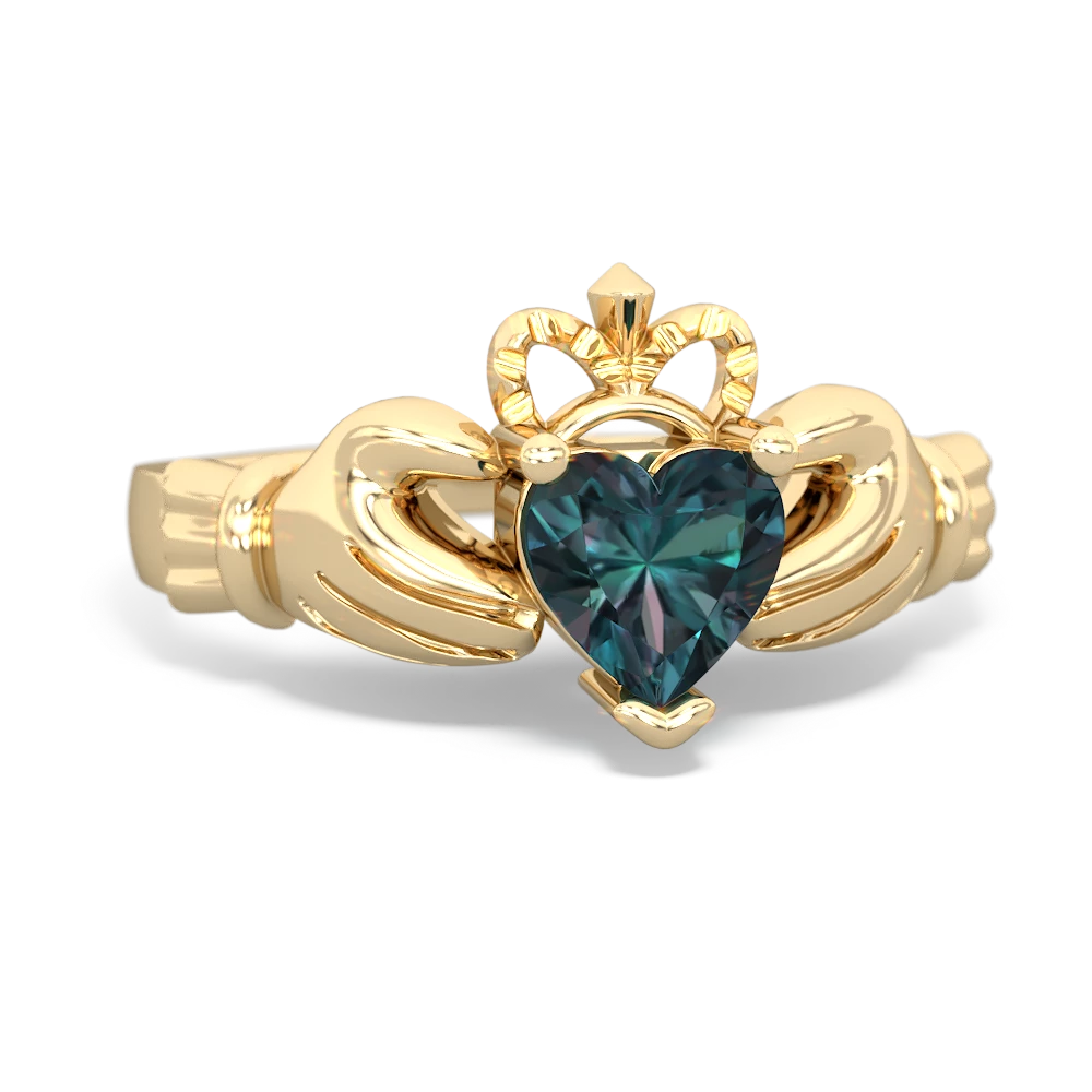 Alexandrite Claddagh 14K Yellow Gold ring R2370