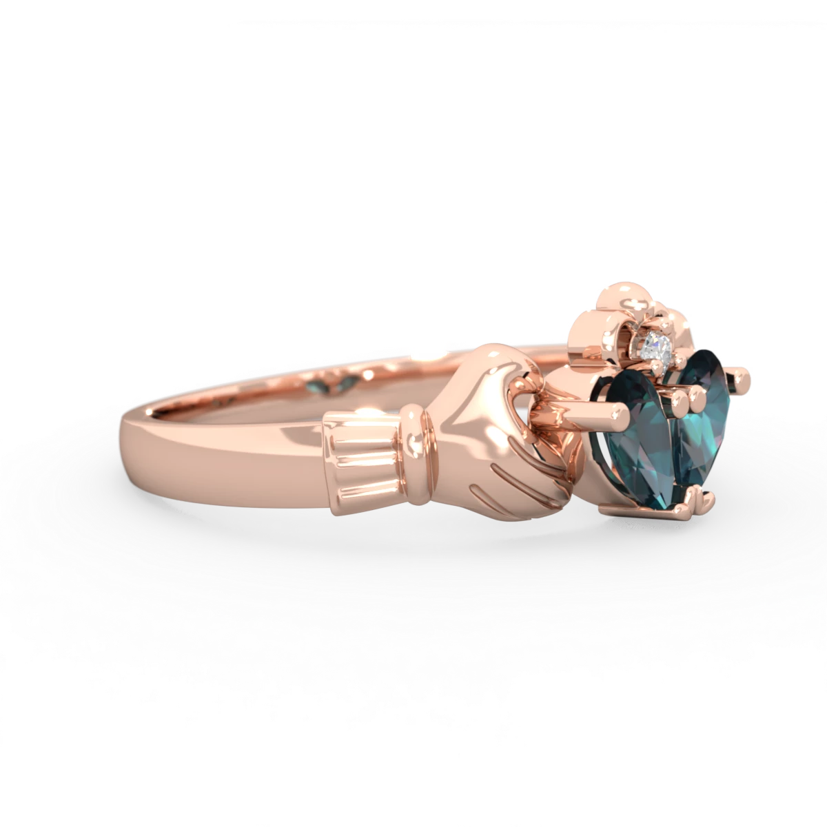 Alexandrite 'Our Heart' Claddagh 14K Rose Gold ring R2388