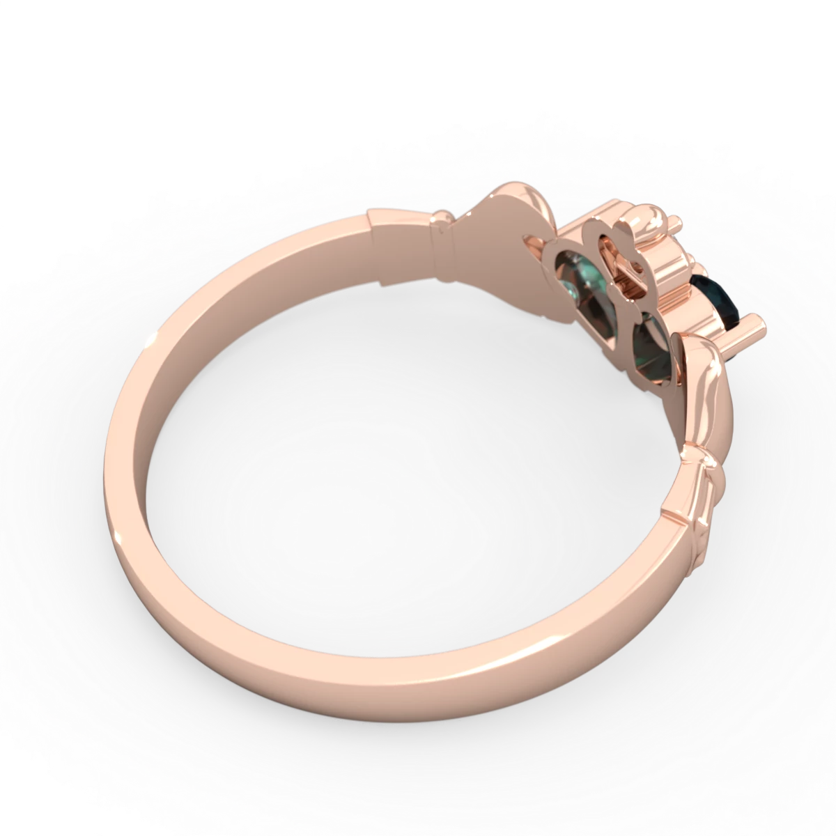 Alexandrite 'Our Heart' Claddagh 14K Rose Gold ring R2388