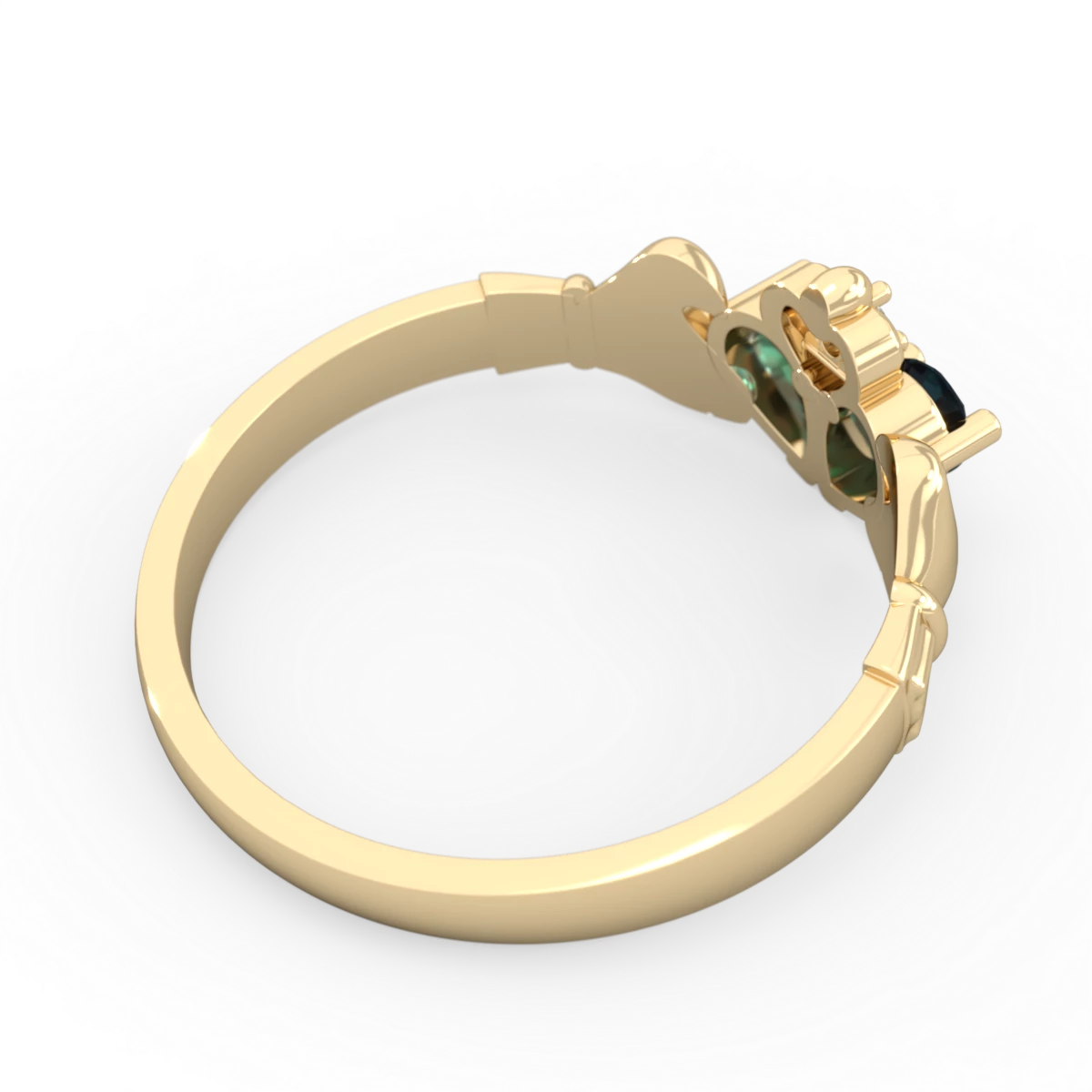 Alexandrite 'Our Heart' Claddagh 14K Yellow Gold ring R2388
