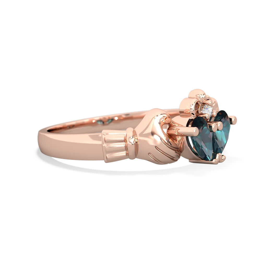 Alexandrite 'Our Heart' Claddagh 14K Rose Gold ring R2388