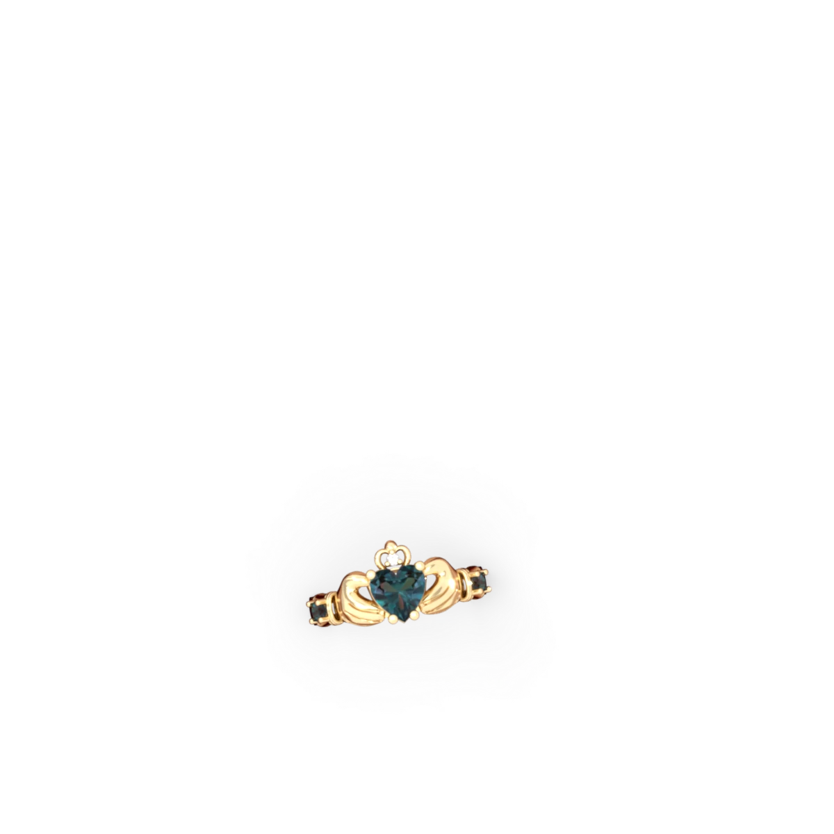 Alexandrite Claddagh Keepsake 14K Yellow Gold ring R5245