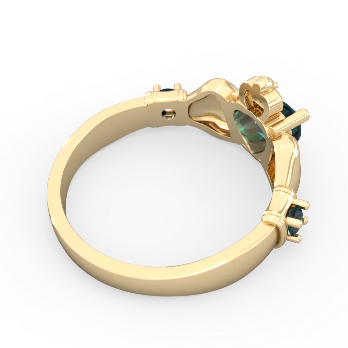 Alexandrite Claddagh Keepsake 14K Yellow Gold ring R5245