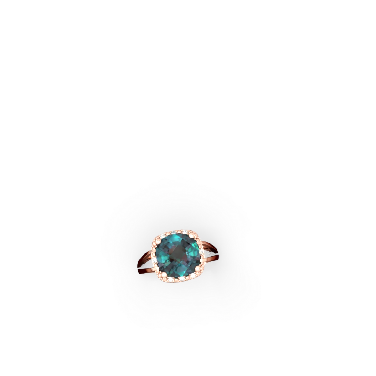 Alexandrite Art Deco Cocktail 14K Rose Gold ring R2498