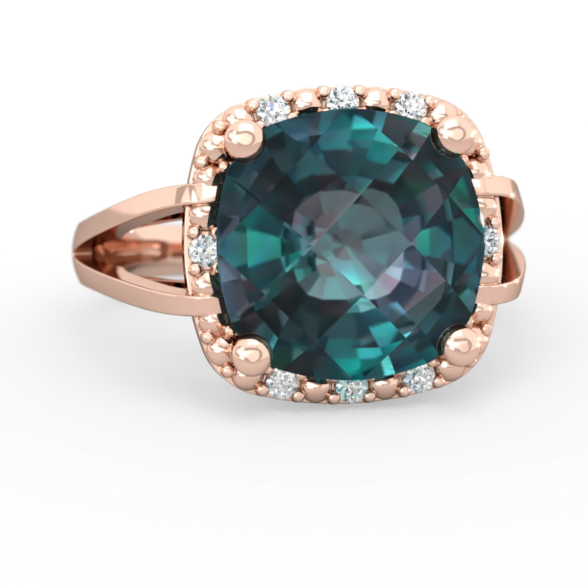 Alexandrite Art Deco Cocktail 14K Rose Gold ring R2498