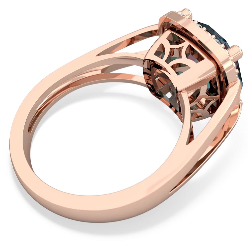 Alexandrite Art Deco Cocktail 14K Rose Gold ring R2498