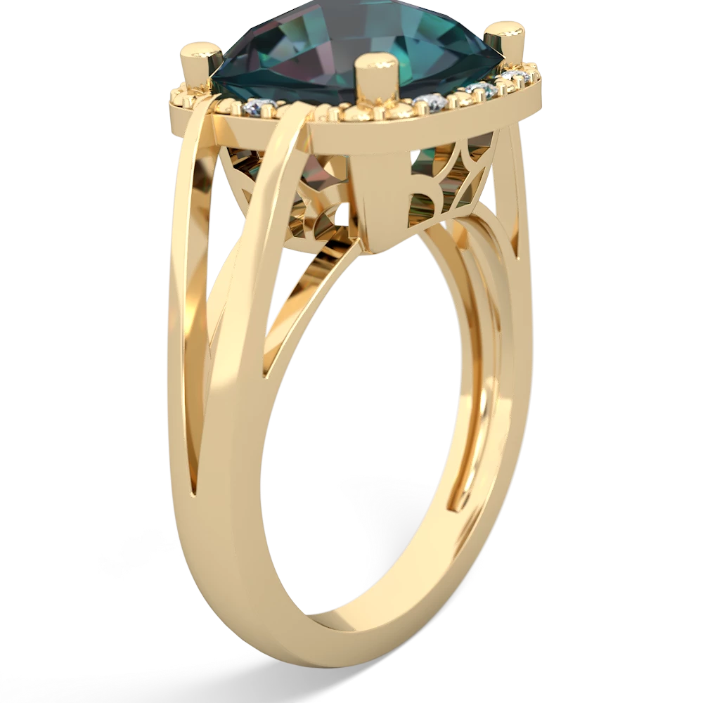 Alexandrite Art Deco Cocktail 14K Yellow Gold ring R2498