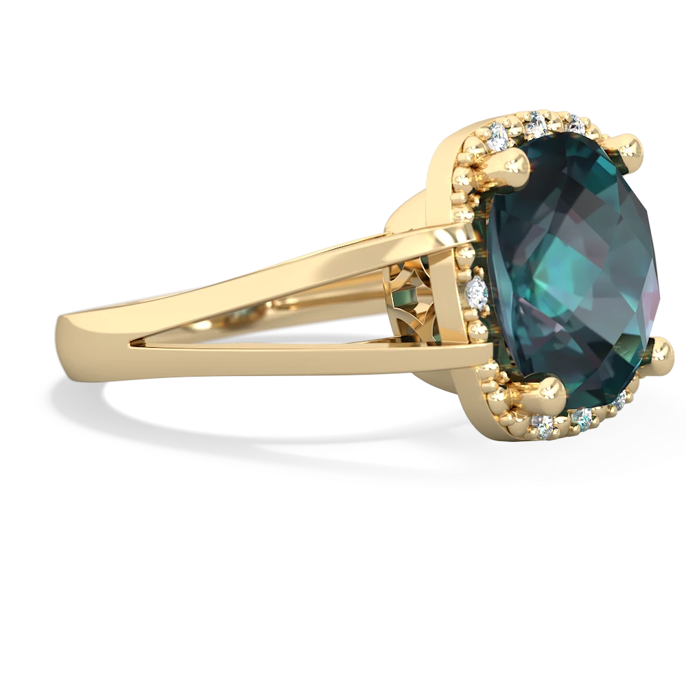 Alexandrite Art Deco Cocktail 14K Yellow Gold ring R2498