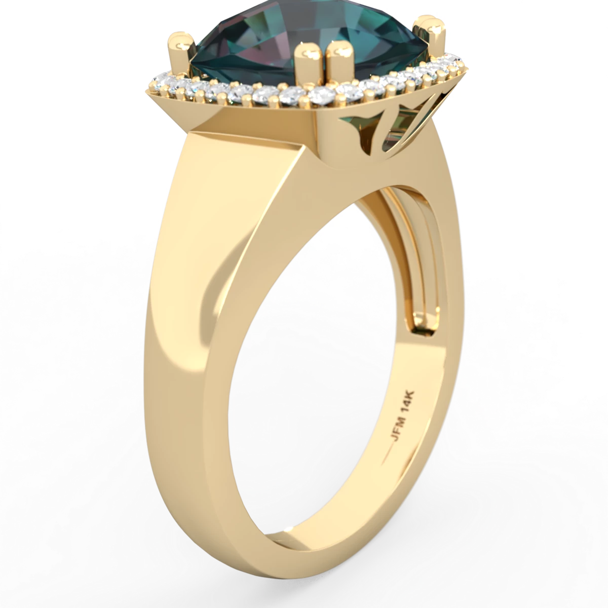 Alexandrite Halo Cocktail 14K Yellow Gold ring R2544