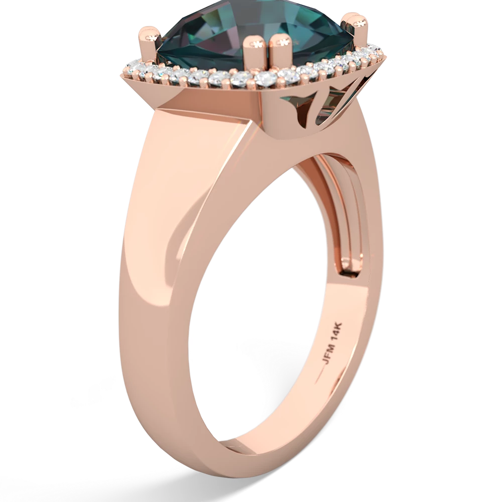 Alexandrite Halo Cocktail 14K Rose Gold ring R2544