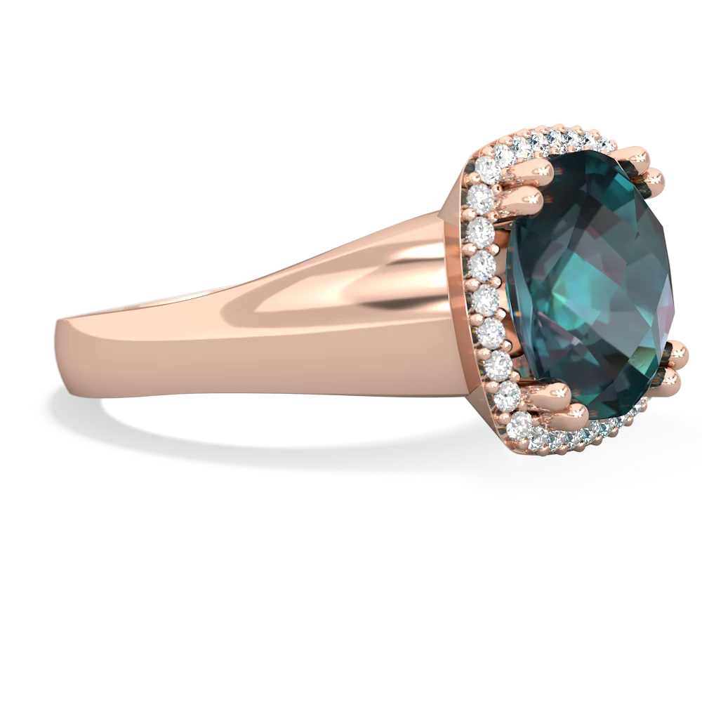 Alexandrite Halo Cocktail 14K Rose Gold ring R2544