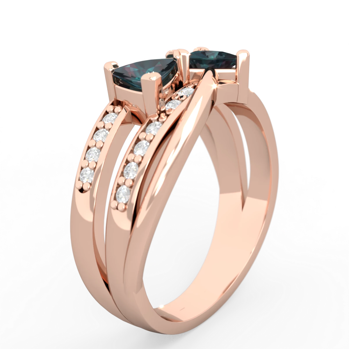 Alexandrite Bowtie 14K Rose Gold ring R2360
