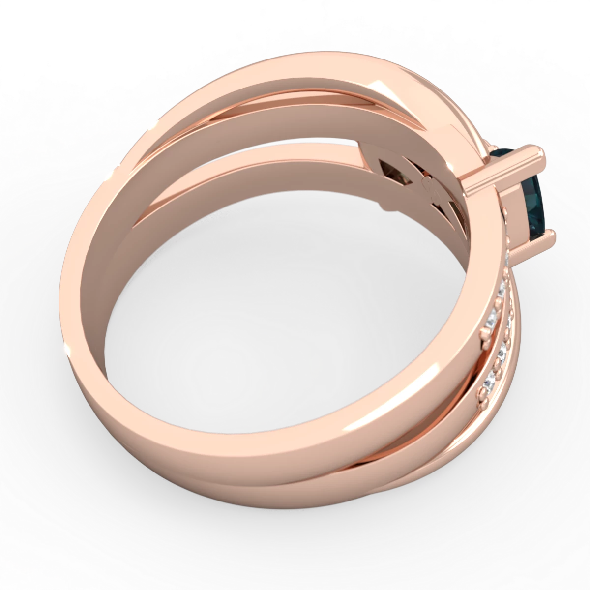 Alexandrite Bowtie 14K Rose Gold ring R2360