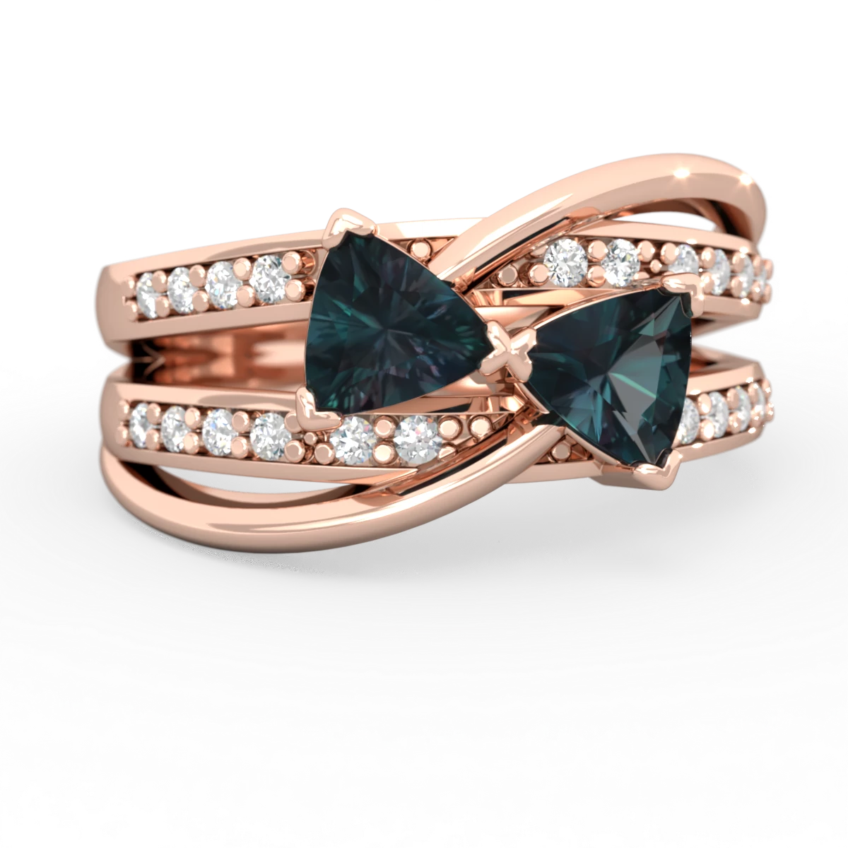 Alexandrite Bowtie 14K Rose Gold ring R2360