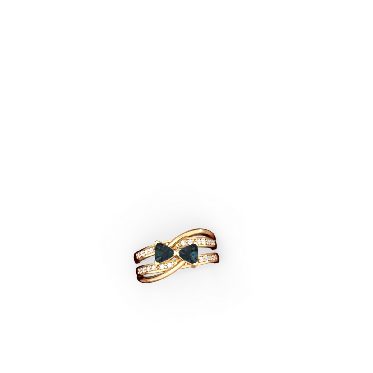 Alexandrite Bowtie 14K Yellow Gold ring R2360